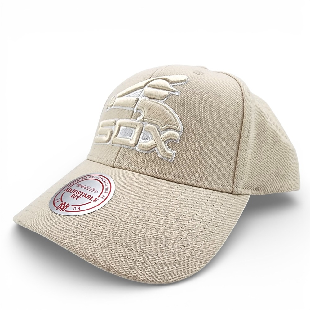 Chicago White Sox Hat Mitchel Ness Beige Tan Adjustable‎ Fit Snapback Cap NEW